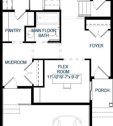 A blackline drawing of the Amery 24 model by Brookfield Residential