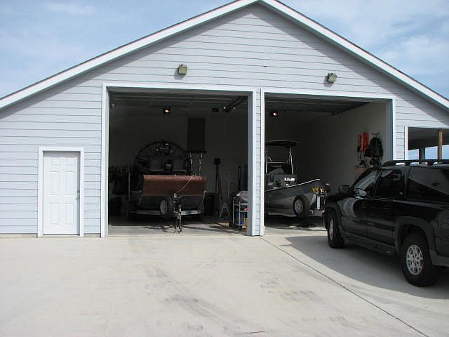 Large Attached Boat Garage
