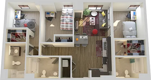 Floor plan 3 BEDROOM/3 BATHROOM