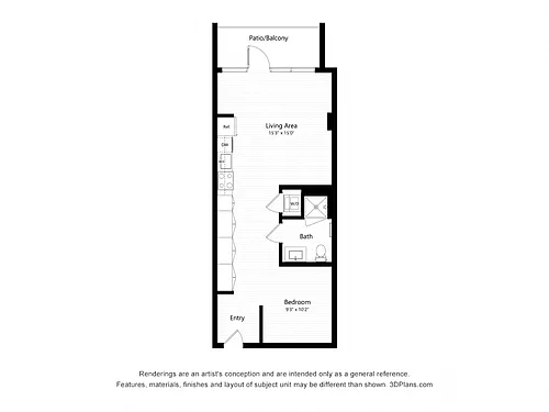 Floor plan S8 - Junior One Bedroom