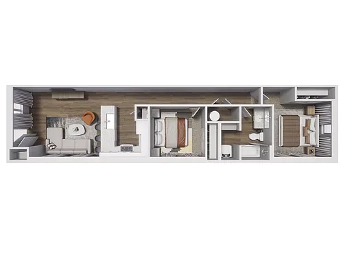 Floor plan 2x2 - 895 sqft - B2