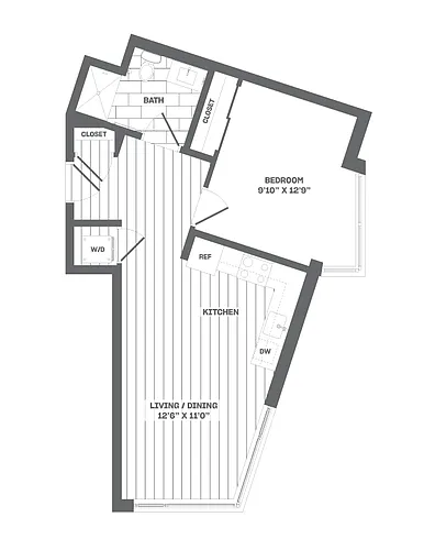 Floor plan 1 Bed/1 Bath-B3