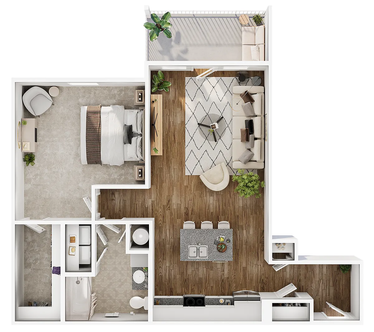 Floor plan 1 Bedroom Plus C