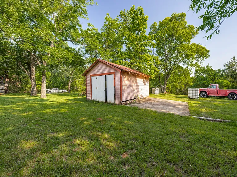 Shed for extra storage.