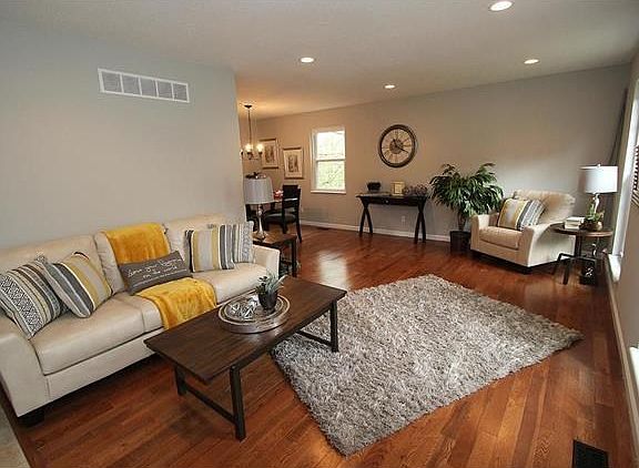 Front living room opens to dining room