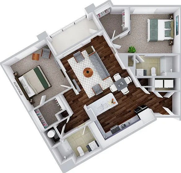 Picasso U2E-P | 2 bed / 2 bath Picasso U2E-P | 2 bed / 2 bath