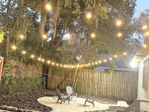 Backyard at night