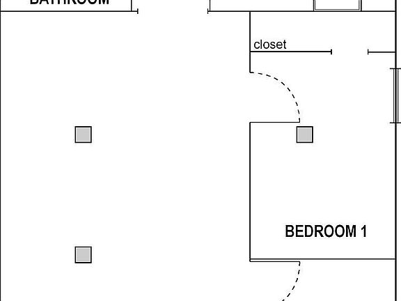 rough floor plan. note small 2nd bedroom