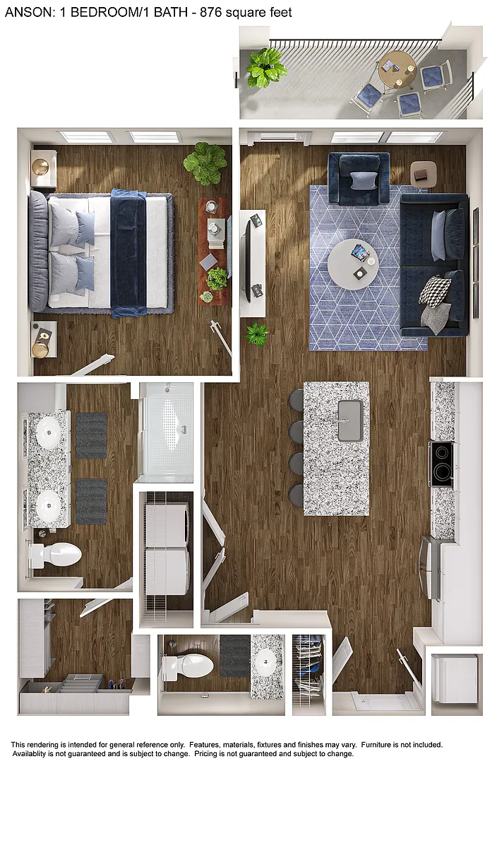 Floor plan 1x1.5 Anson A2