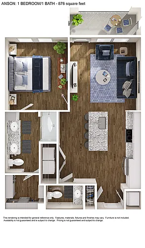 Floor plan 1x1.5 Anson A2
