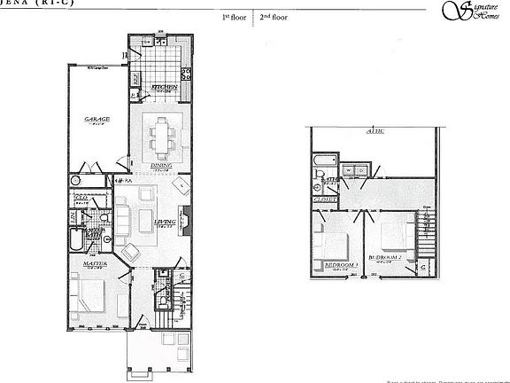Main Level Floor Plan including front porch and garage and Second Level Floor Plan including bonus attic storage