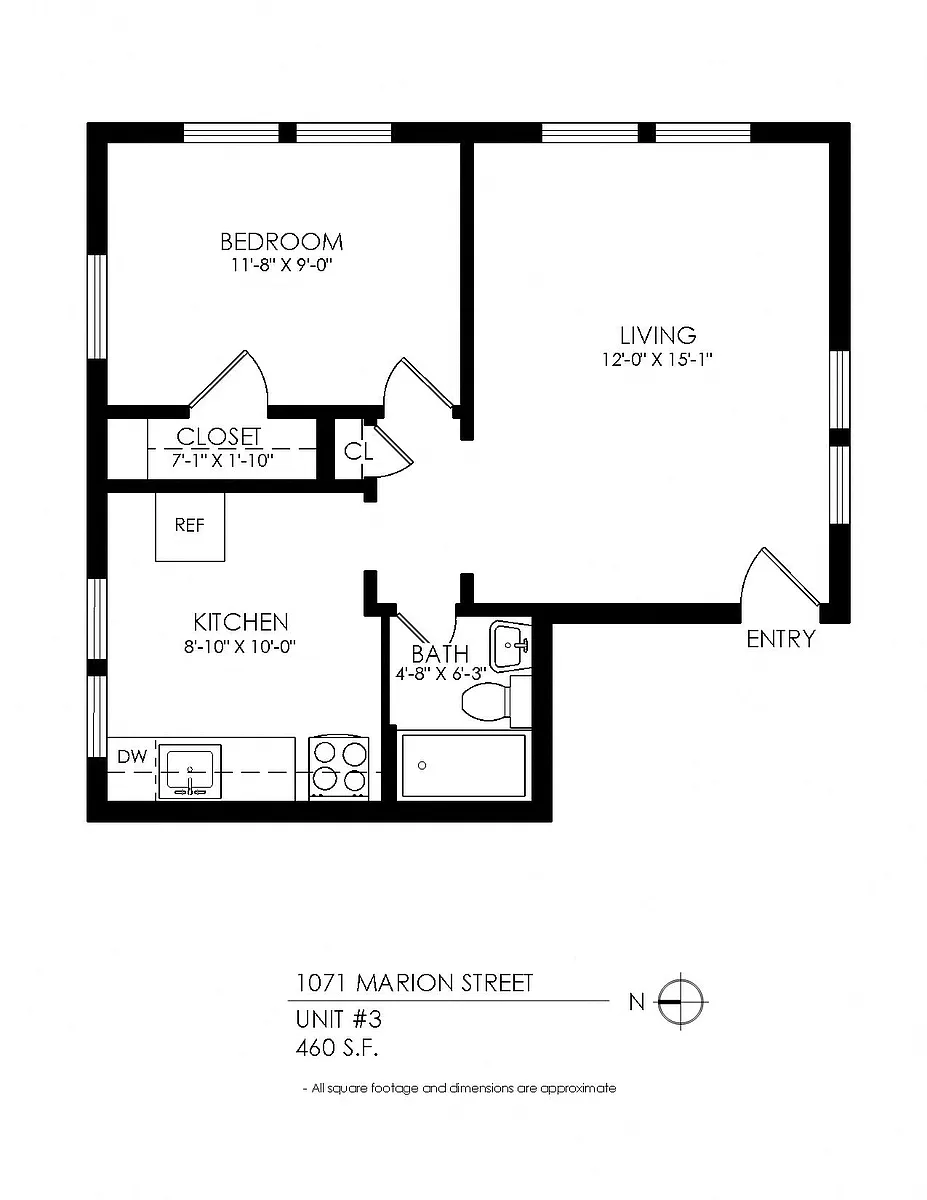 Floor plan 1 Bedroom, 1 Bathroom