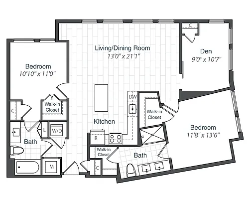 Floor plan B19D-1211