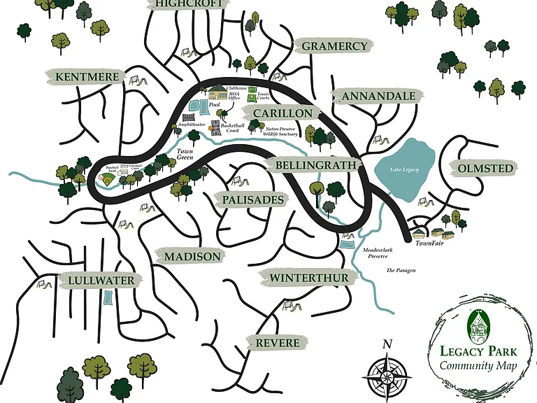 Neighborhood map with amenities