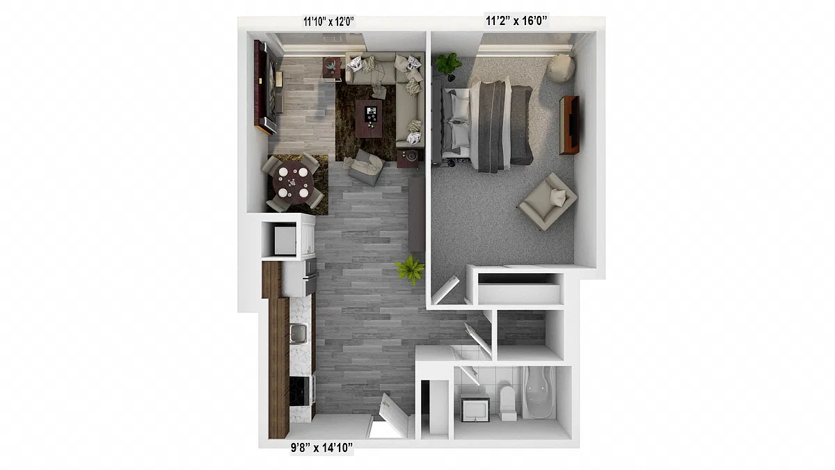 Floor plan 1 Bed Basic A
