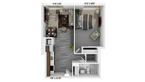 Floor plan 1 Bed Basic A