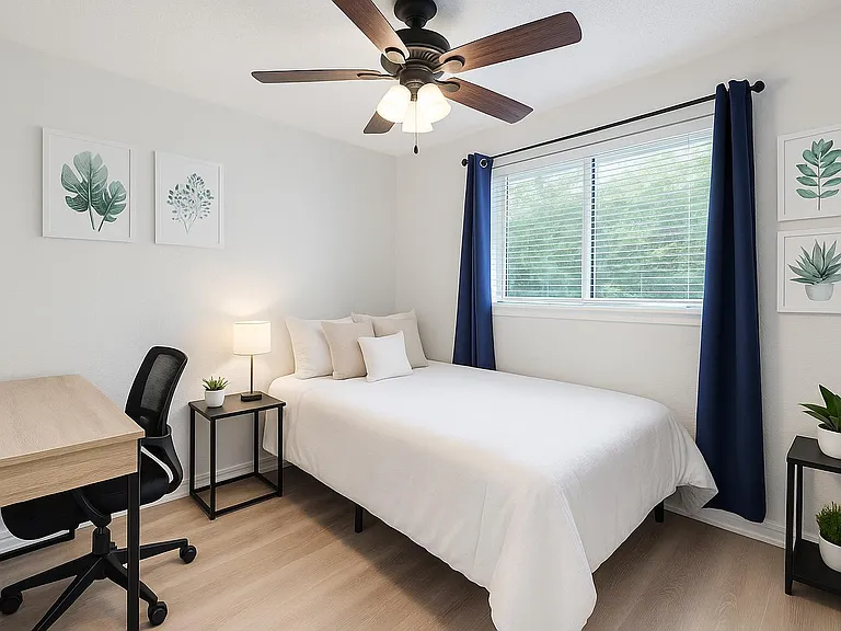 Welcoming bedroom with a calm feel and room to make your own