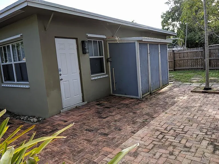 Rear entrance and back patio