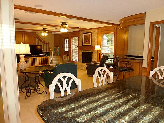 Kitchen open to living area