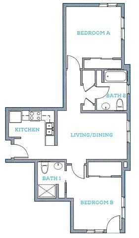 Floor plan 2x2C