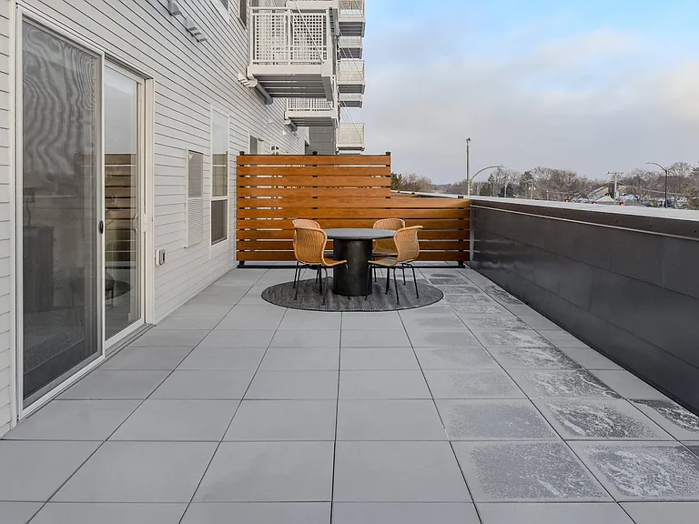 Patio at The Hallon II apartments in Hopkins, MN