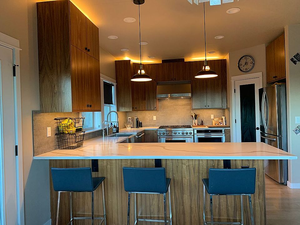 Custom walnut cabinetry