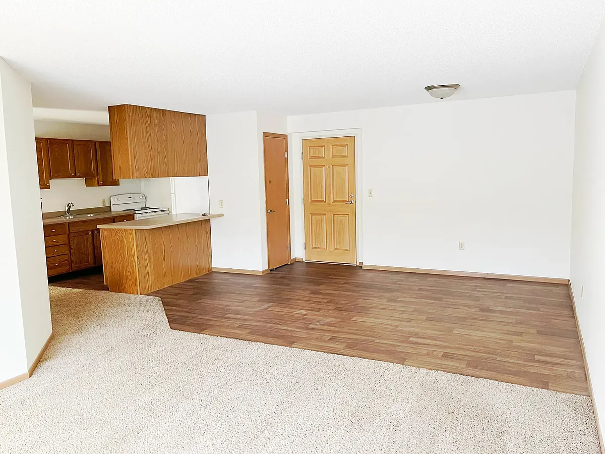 Open Concept Kitchen to Dining to Living Room - 2 & 3 Bedroom Units - Cedar Ridge Apartments