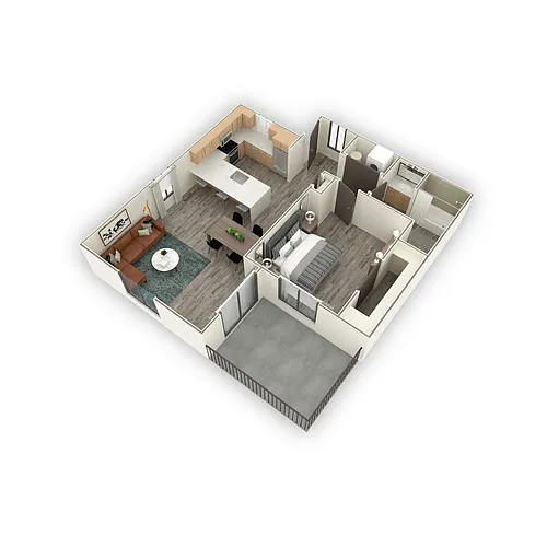 Floor plan 1 Bedroom, 1 Bathroom