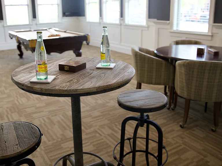Billiards table and games area