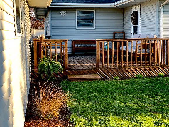 View of deck from back yard