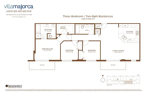 Floor plan 3 Bedroom - 2 bath Residence