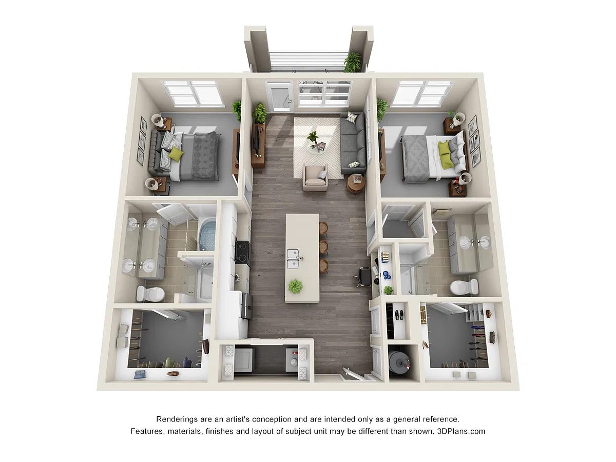 Floor plan B1 - 2 Bedroom