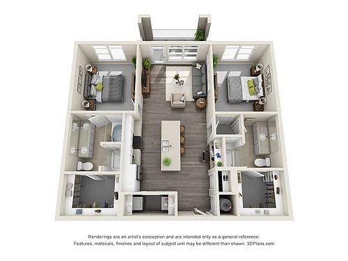 Floor plan B1 - 2 Bedroom