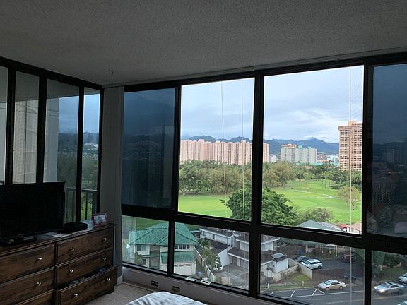 Master bedroom view. Sliding door to balcony too!