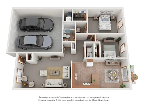 Floor plan 2 Bed | 1.5 Bath Ranch