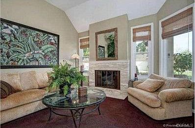 Formal Living Room with Vaulted Ceilings and large Picture Windo