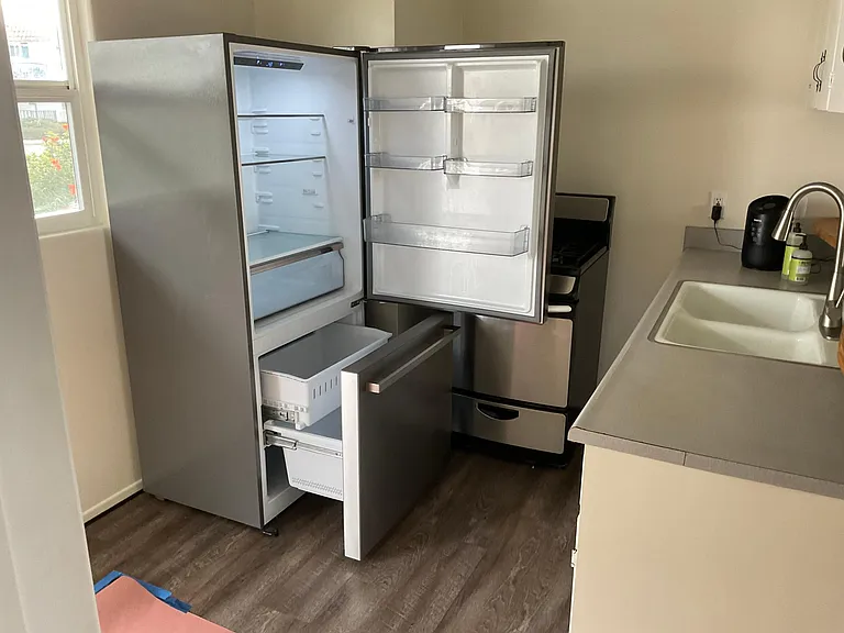Very nice stainless steel refridgerator.
