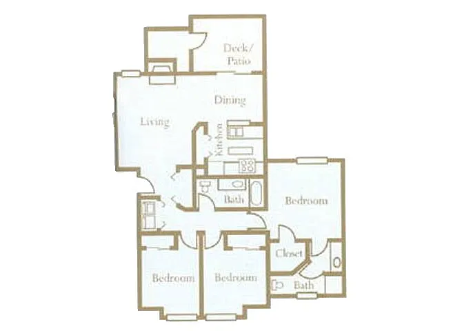 Floor plan 3 Bed 2 Bath