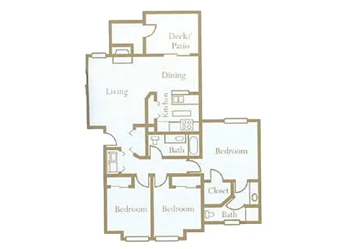 Floor plan 3 Bed 2 Bath