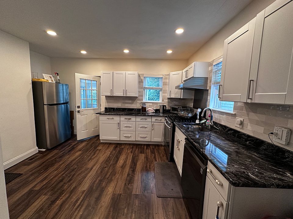 Modern open kitchen, minimalist design, fully renovated