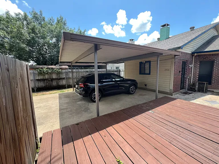 This is the carport and raised deck area.