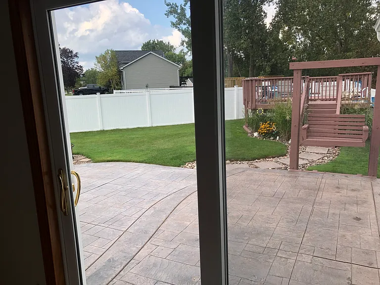 Stamped patio area.