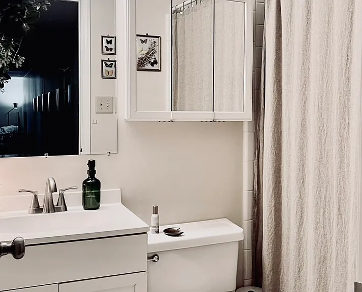 This Full Bath (Two) at end of hallway is for Bedroom Two. Or, if Bedroom Two is used as an office/den/study, it's handy for when you have friends over.
