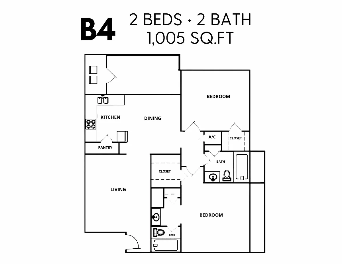 Floor plan 2X2-D