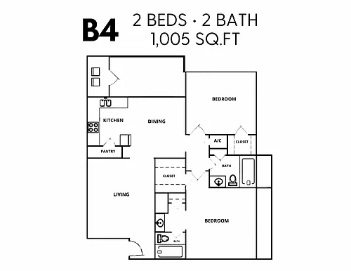 Floor plan 2X2-D