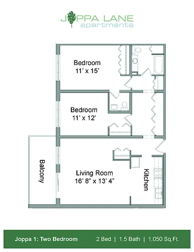 Floor plan Joppa 2a: Two Bedroom