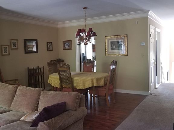 Living room into dining room view