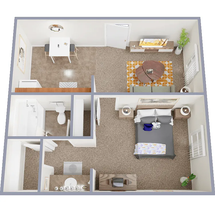 Floor plan One Bed One Bath
