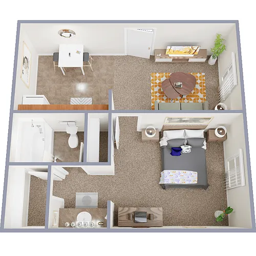 Floor plan One Bed One Bath