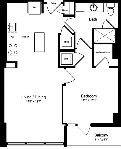 Floor plan A03 with Balcony